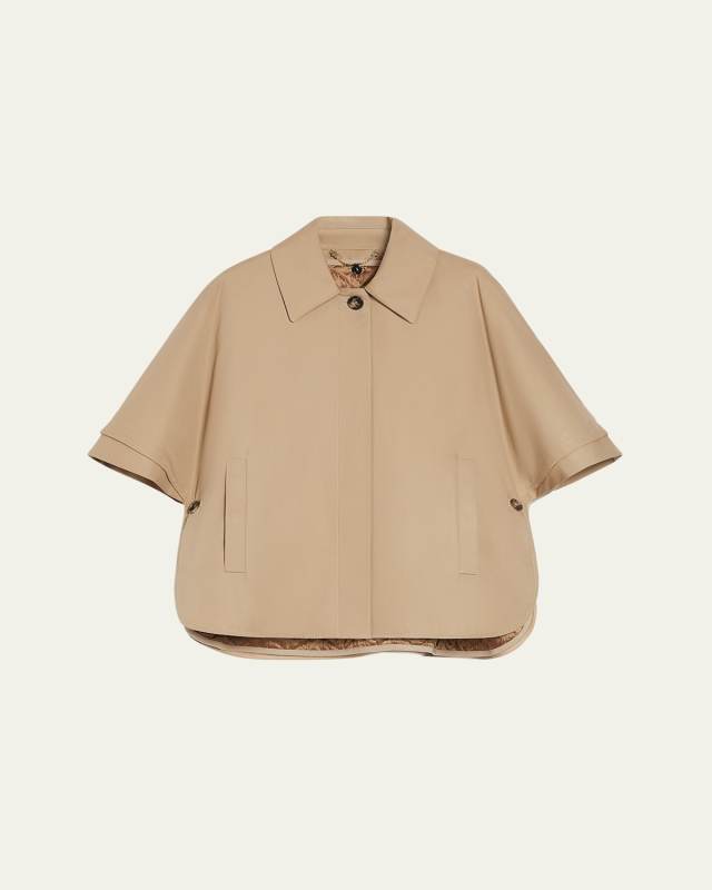 Gabardine Cotton Button-Front Cap